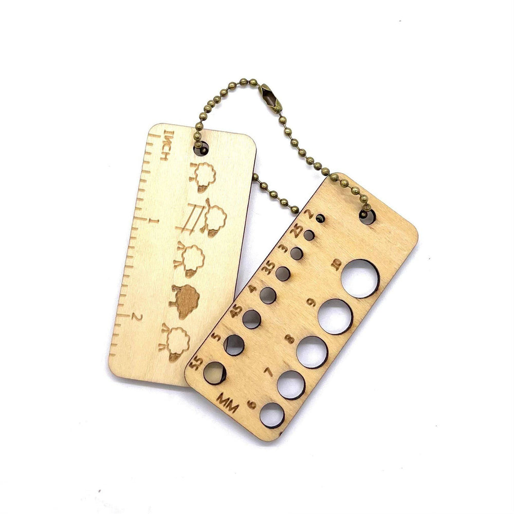 Mini Wooden Knitting Gauge + Ruler - Darn Good Yarn