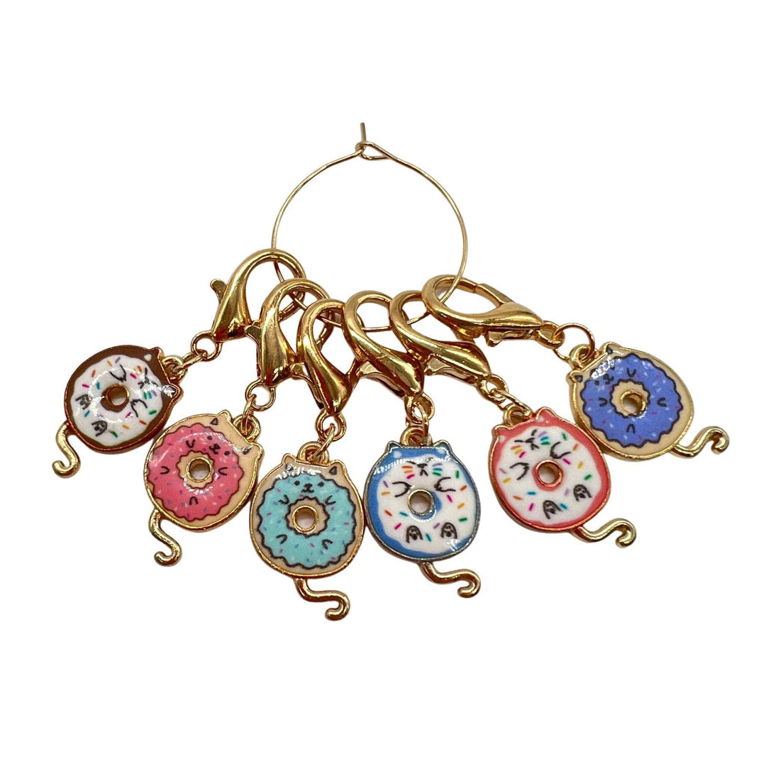 Enamel Cat Donut Stitch Markers - Darn Good Yarn