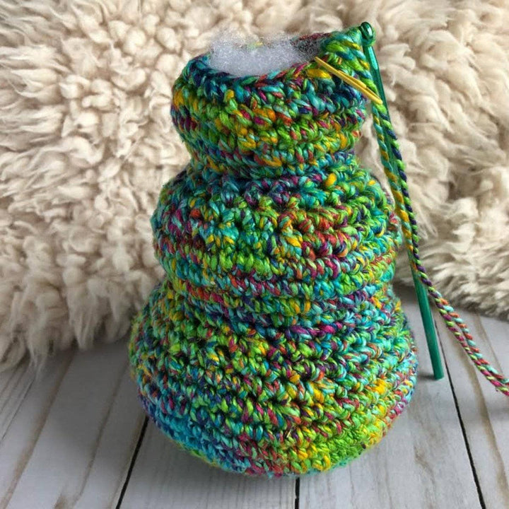 christmas crochet tree with an uncompleted top