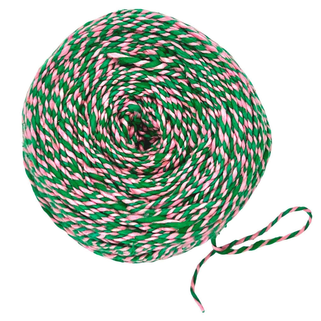 lucky clover green and pink twist yarn