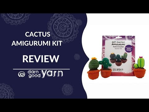 Video explaining an Amigurumi Cactus Beginner Knit and Crochet Kit