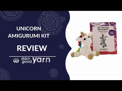 Video detailing what comes with the DIY Unicorn Amigurumi Knit & Crochet starter kit