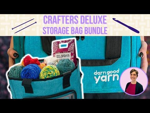Video detailing what sustainable, recycled silk yarn and fiber art notions come with the Crafters Deluxe Storage Bag Bundle from Daqrn Good Yarn.