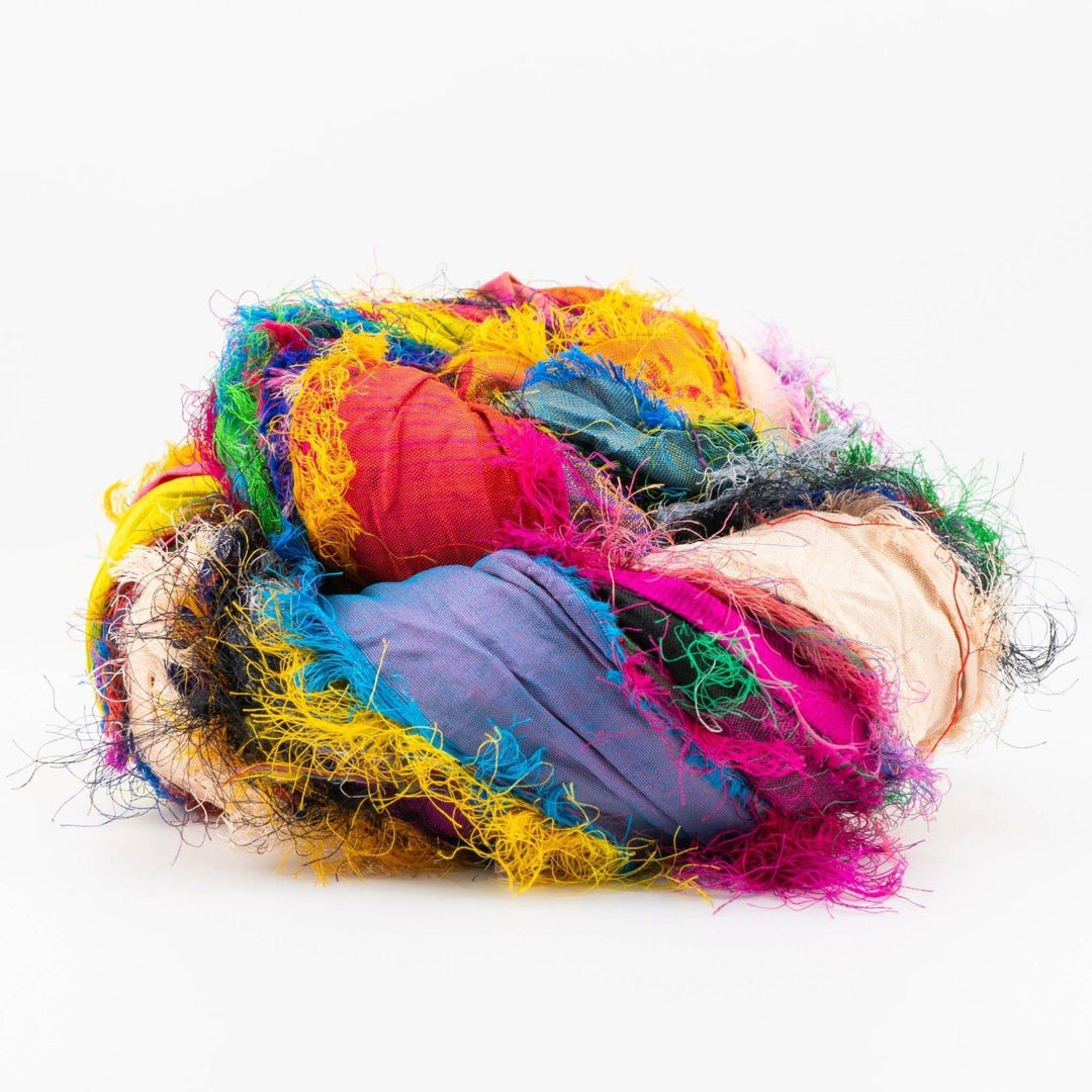 Sari Ribbon Thread Recycled Sari Silk Ribbon Tibet Jewels | Darn Good Yarn