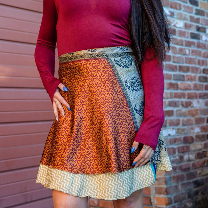 Reversible Wrap Skirt from India - Darn Good Yarn