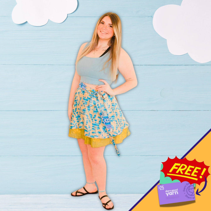 Reversible Wrap Skirt from India - Darn Good Yarn