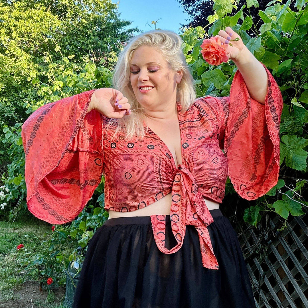 Sari Bell Sleeve Wrap Top - Darn Good Yarn