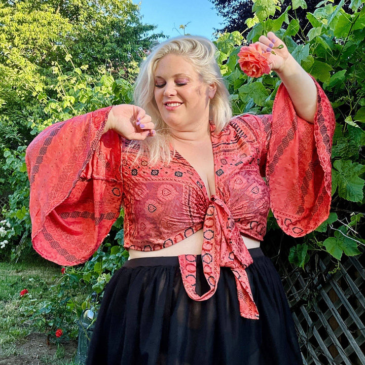 Sari Bell Sleeve Wrap Top - Darn Good Yarn