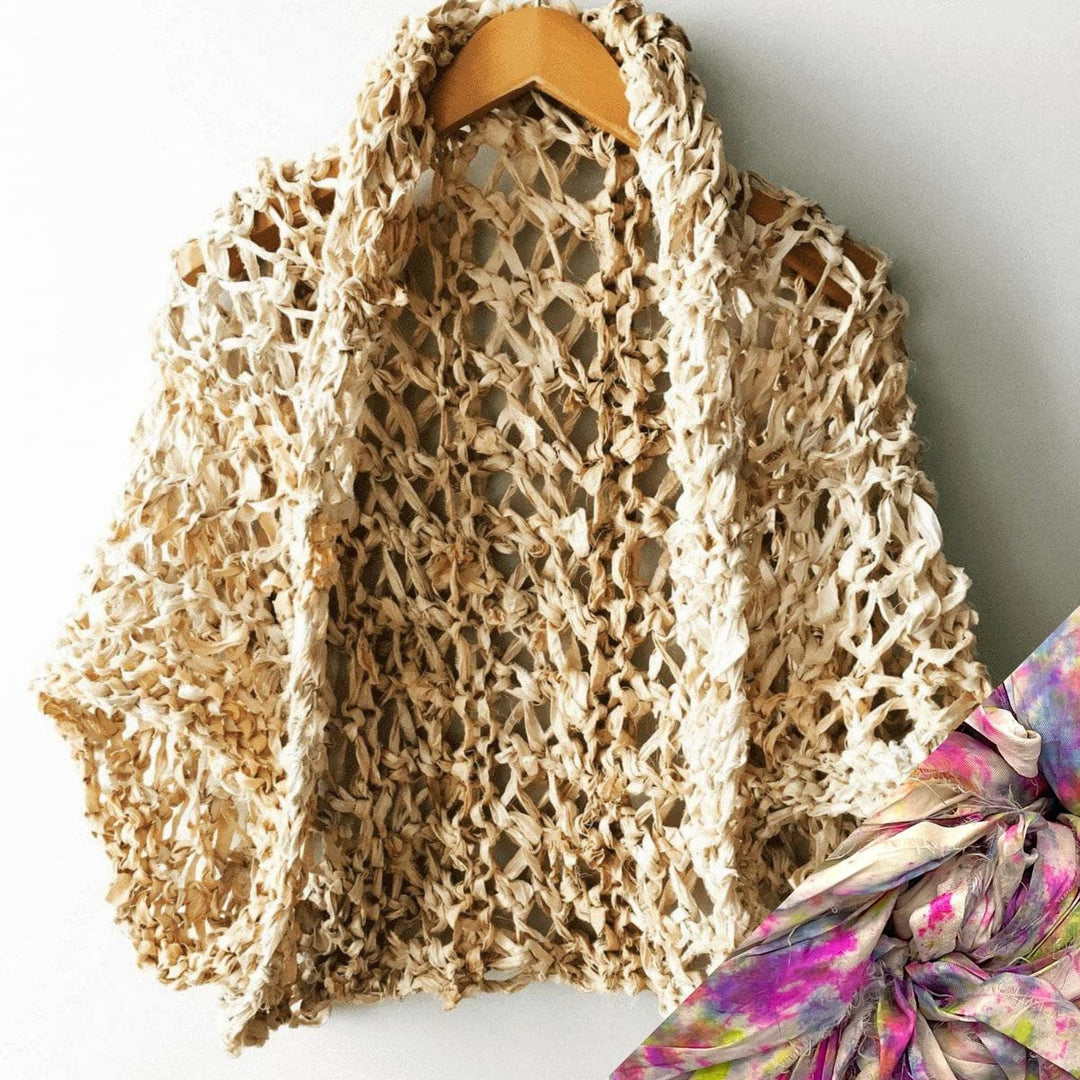 Silk Garter + Lace Summer Cocoon Coat Knit Kit - Darn Good Yarn
