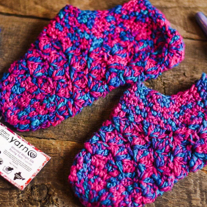close up of multicolored Silk Mer-Slippers