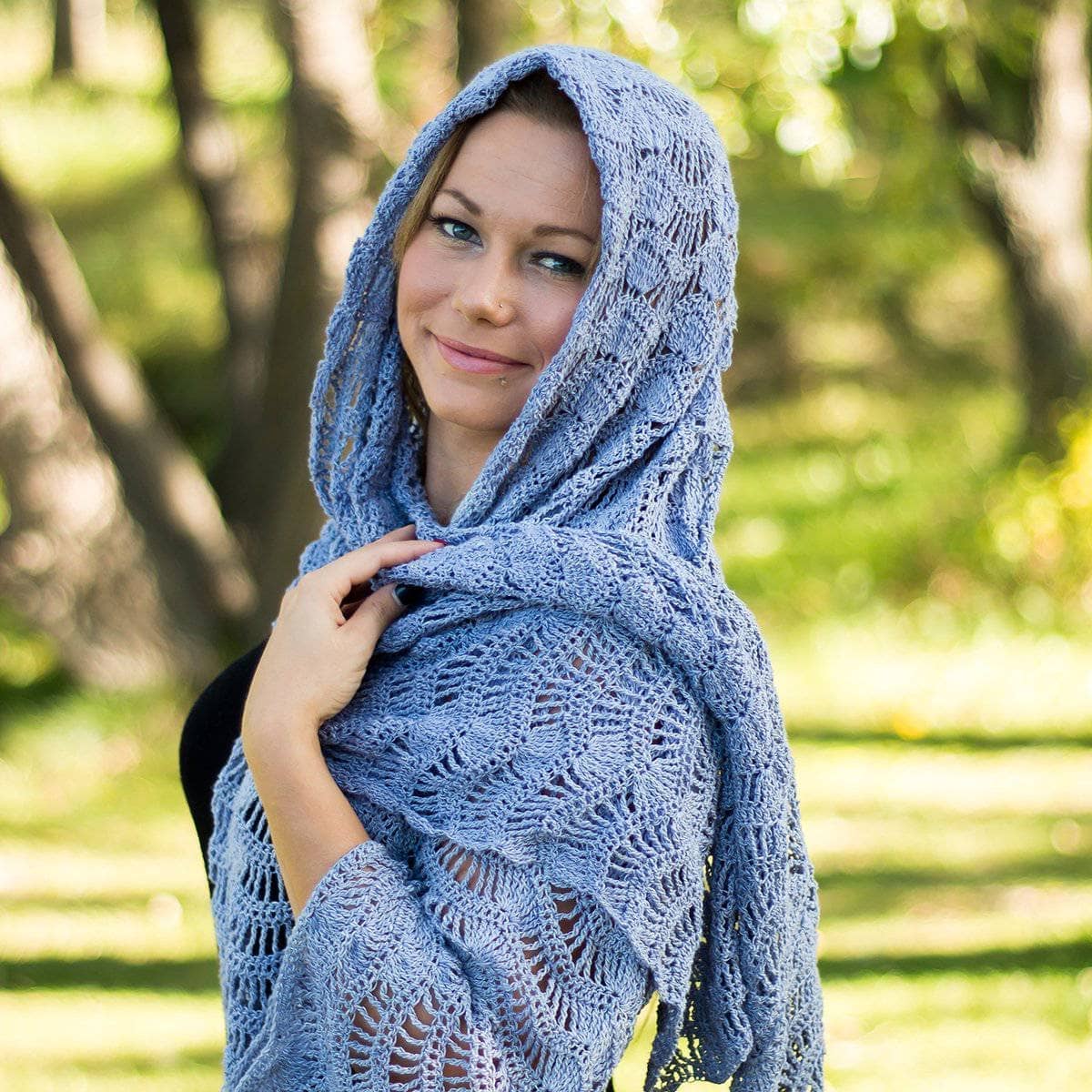 Boho Crochet Shawl With Pockets Free Pattern EASY Womens Scarf