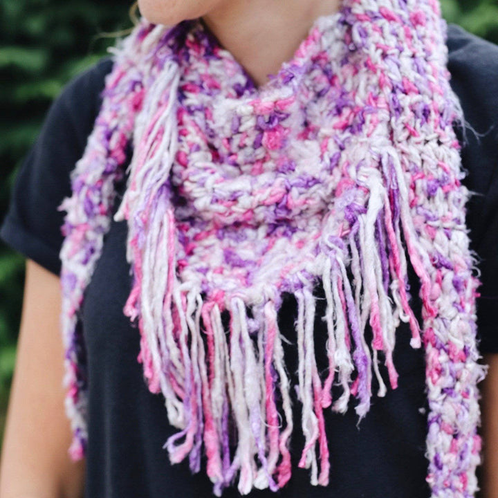 Simple + Quick Banana Scarf Crochet Pattern | Darn Good Yarn - eco-friendly yarn + boho clothing
