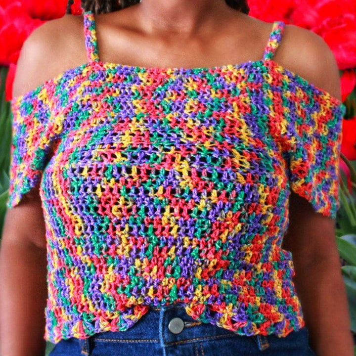 Woman wearing The Sundaze Crochet Top 