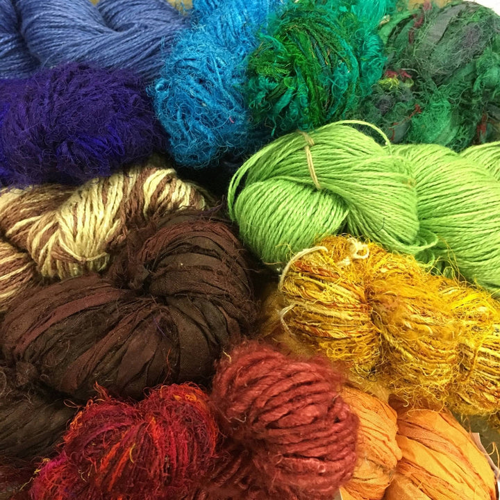 Bulk Yarn 10 pack bundle of "Surprise Weights", a mixture of different yarn weights.