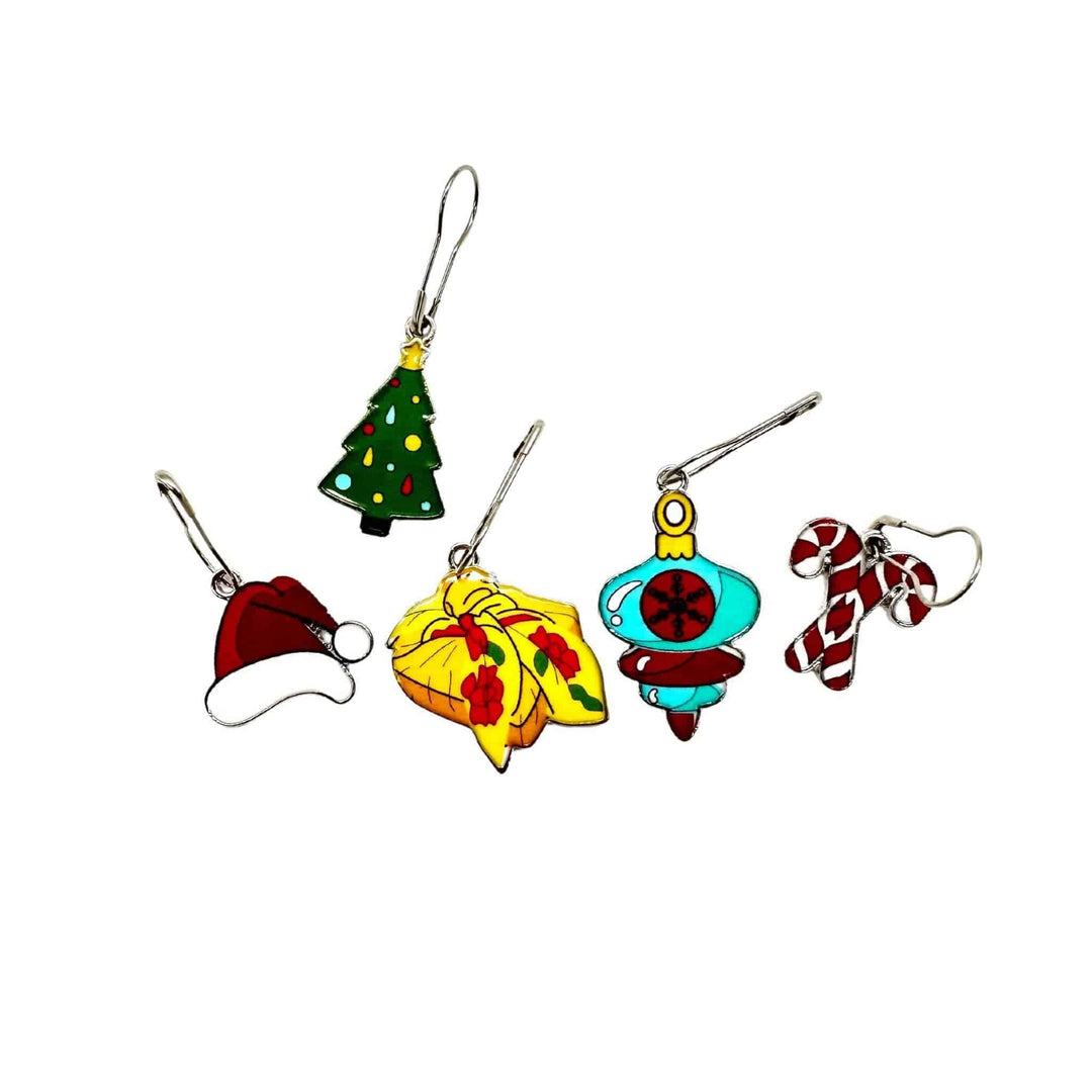 Christmas Enamel Stitch Marker  Set of 5