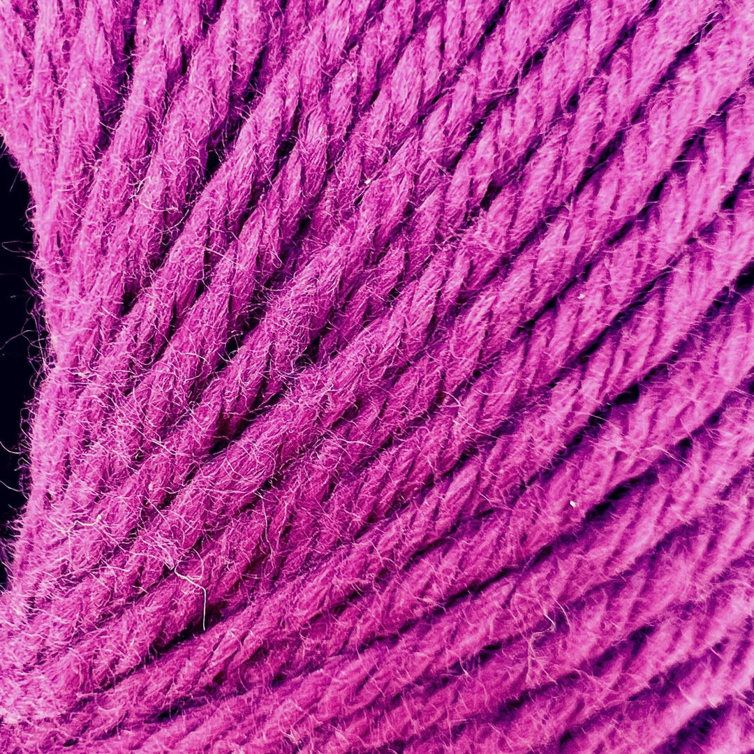 closeup image of circulo cotton maxcolor 4-4 in purple to show yarn and ply detail.