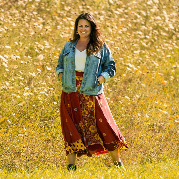 Sari Wrap Skirt - California Sunset - Darn Good Yarn