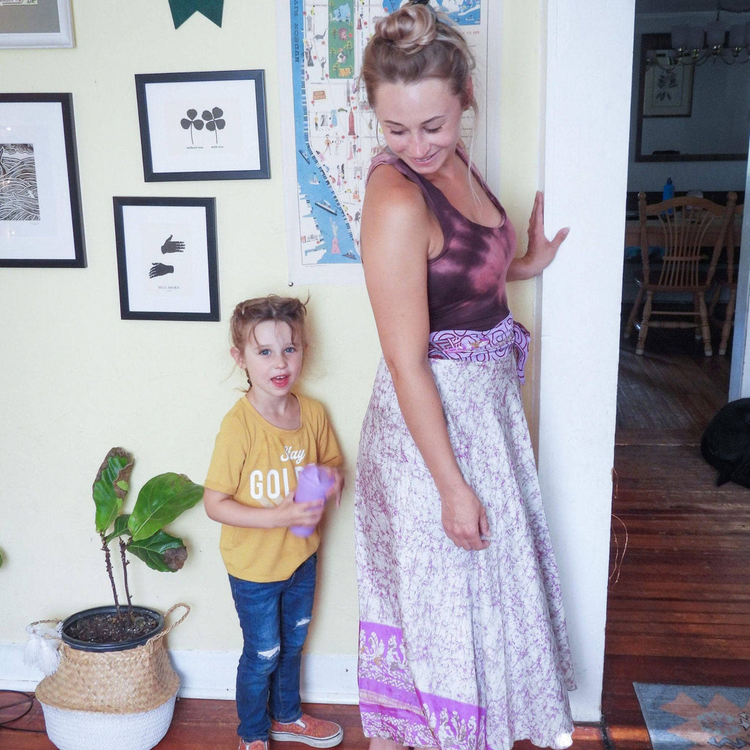 The Original Boho Reclaimed Sari Wrap Skirt - Darn Good Yarn