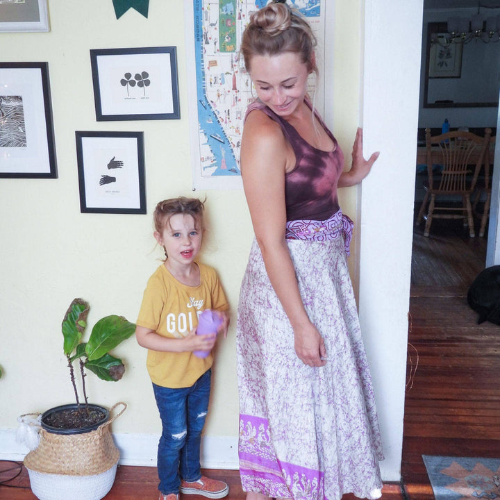 The Original Boho Reclaimed Sari Wrap Skirt - Darn Good Yarn