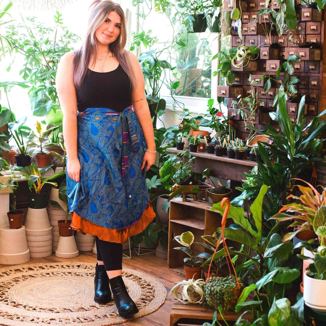 The Original Boho Reclaimed Sari Wrap Skirt - Darn Good Yarn