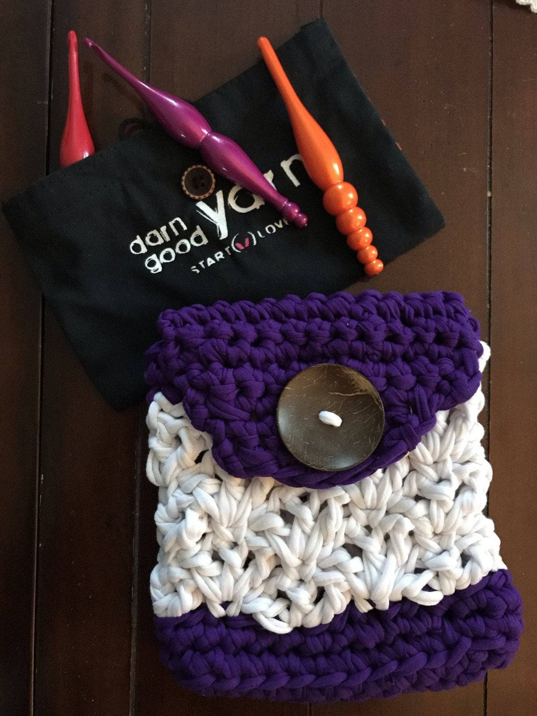 Colorblock Crossbody Bag Crochet Pattern | Darn Good Yarn - eco-friendly yarn + boho clothing