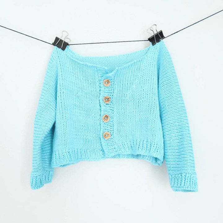 Blue Baby Cardigan on a white background 