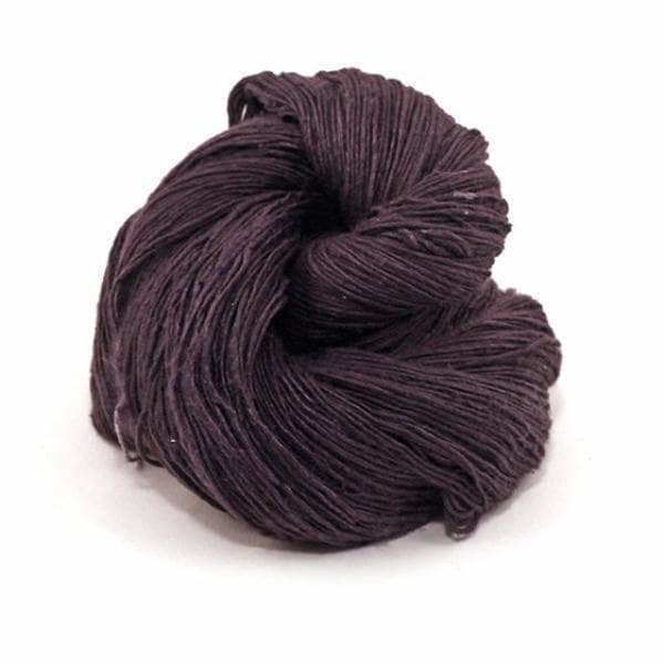 A skein of black yarn on a white background