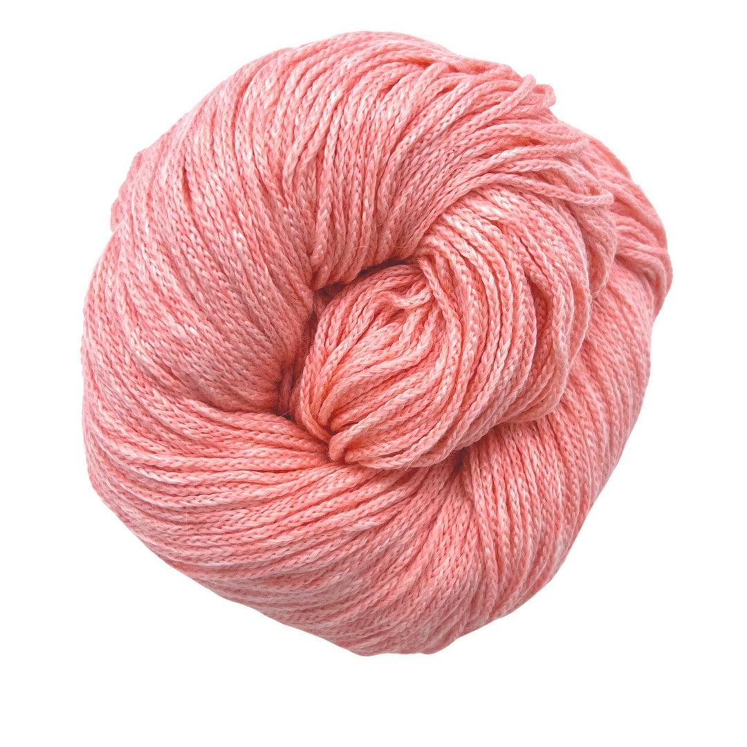 Pastel Pink yarn on white background