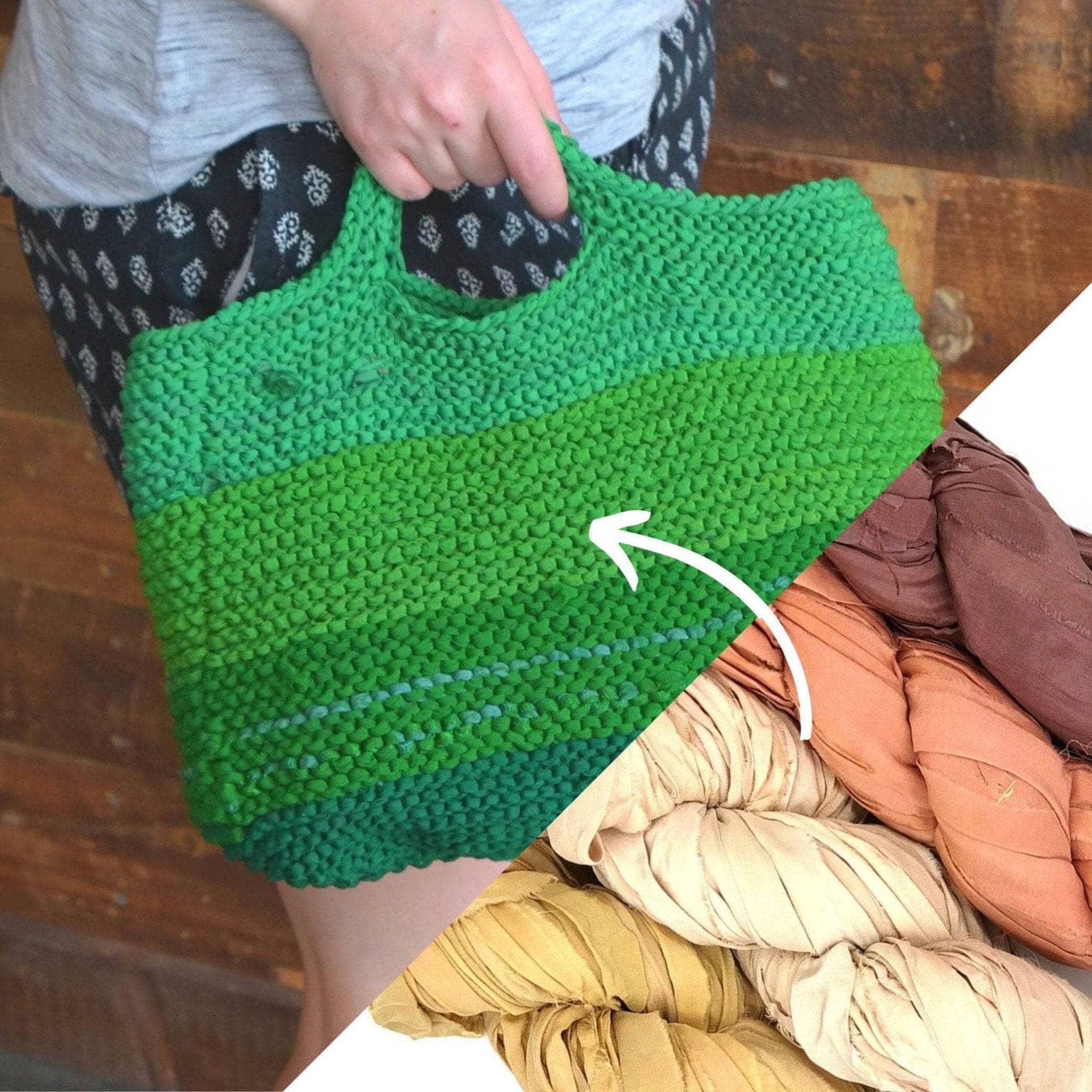 Market Tote - Chiffon Ribbon Crochet/Knit Kit