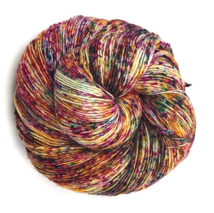 close up of yarn in the color carnaval (multicolor)