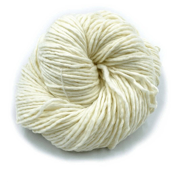 close up of yarn in the color white (natural)