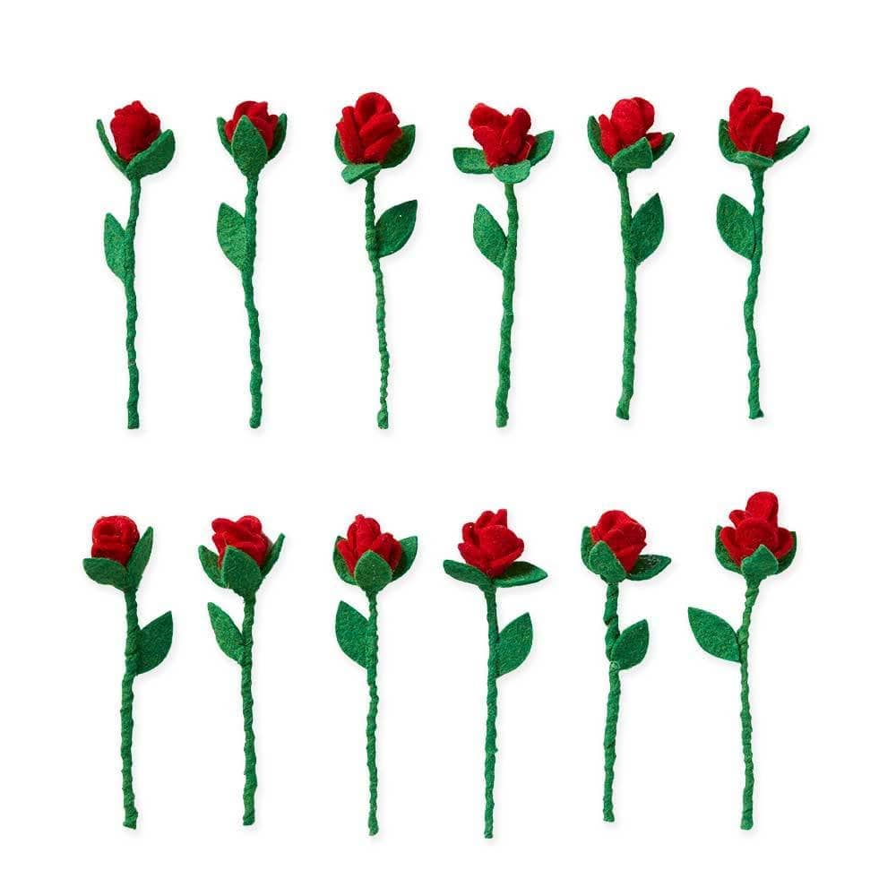 Felt Rose Bouquet - Set of 12