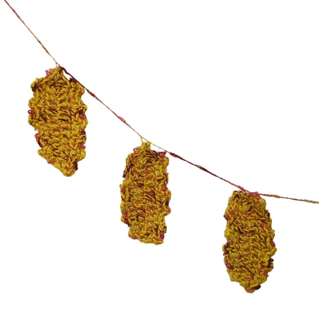 Festive Fall garland close up to show stitch detail.