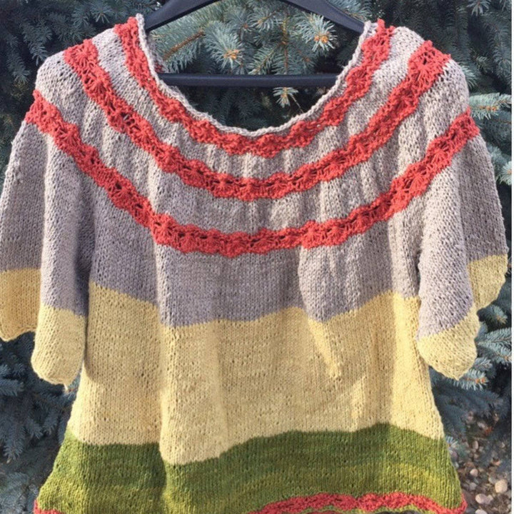 close up of Flowers-in-a-Row Sweater 