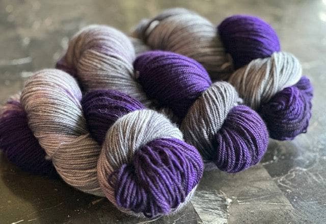 Friday Night Fibers - Black Orchid Fingering Weight Hand Painted Hand Dyed Yarn