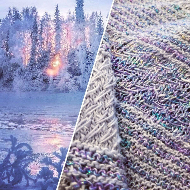 Frosted Forest Wrap Knitting Pattern close up