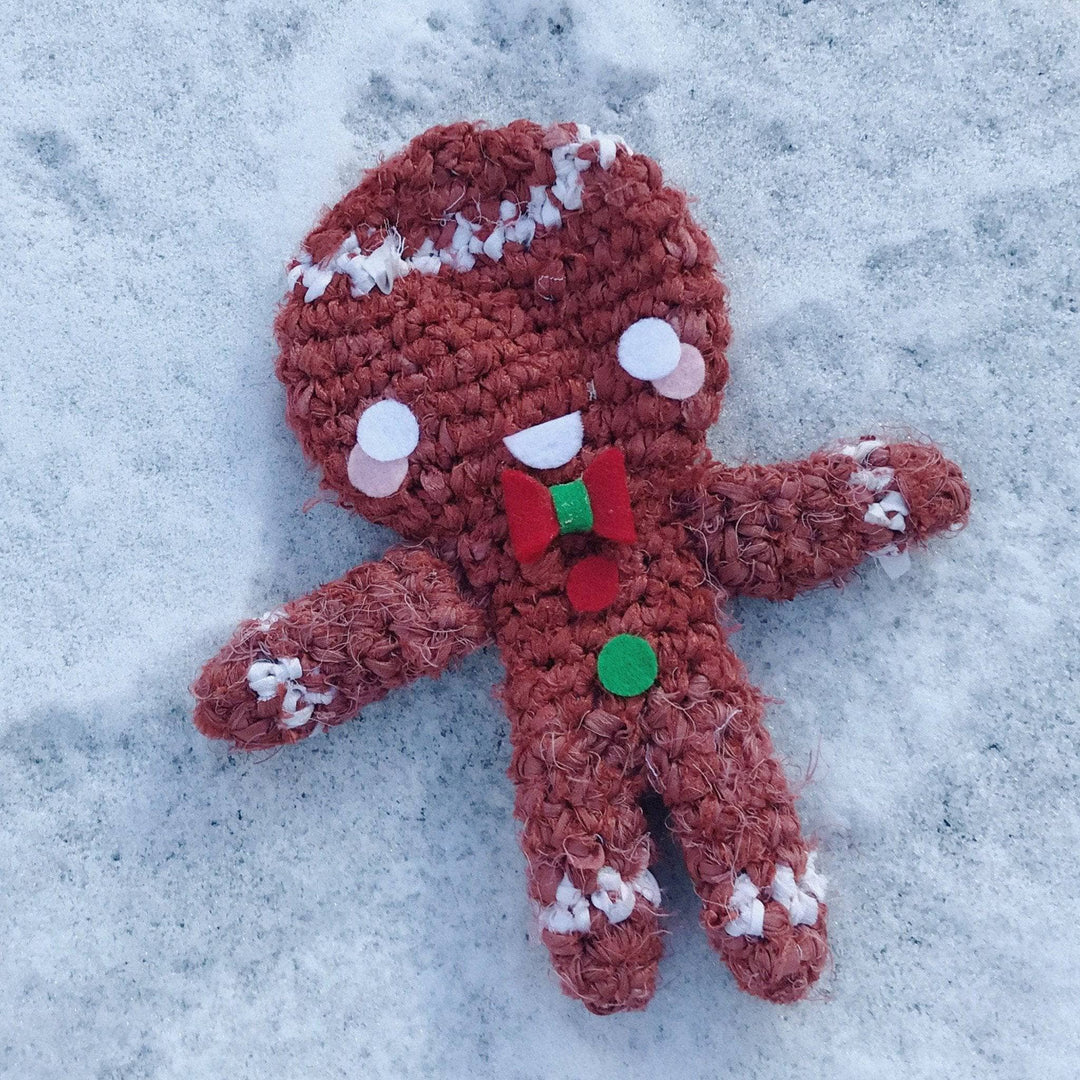 brown gingerbread man on a white background