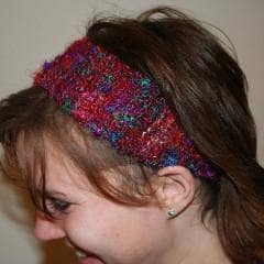 close up of woman wearing a Handspun Headband