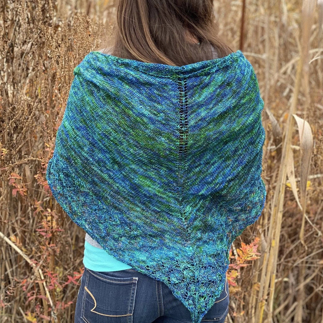 lace weight silk shawl - enchanted forest