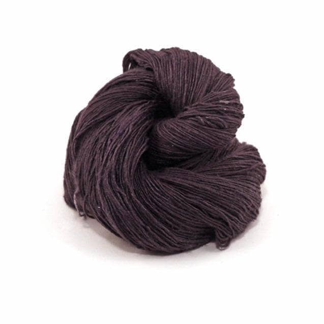 a skein of black yarn on a white background