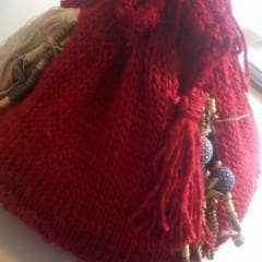 red bag with a white background