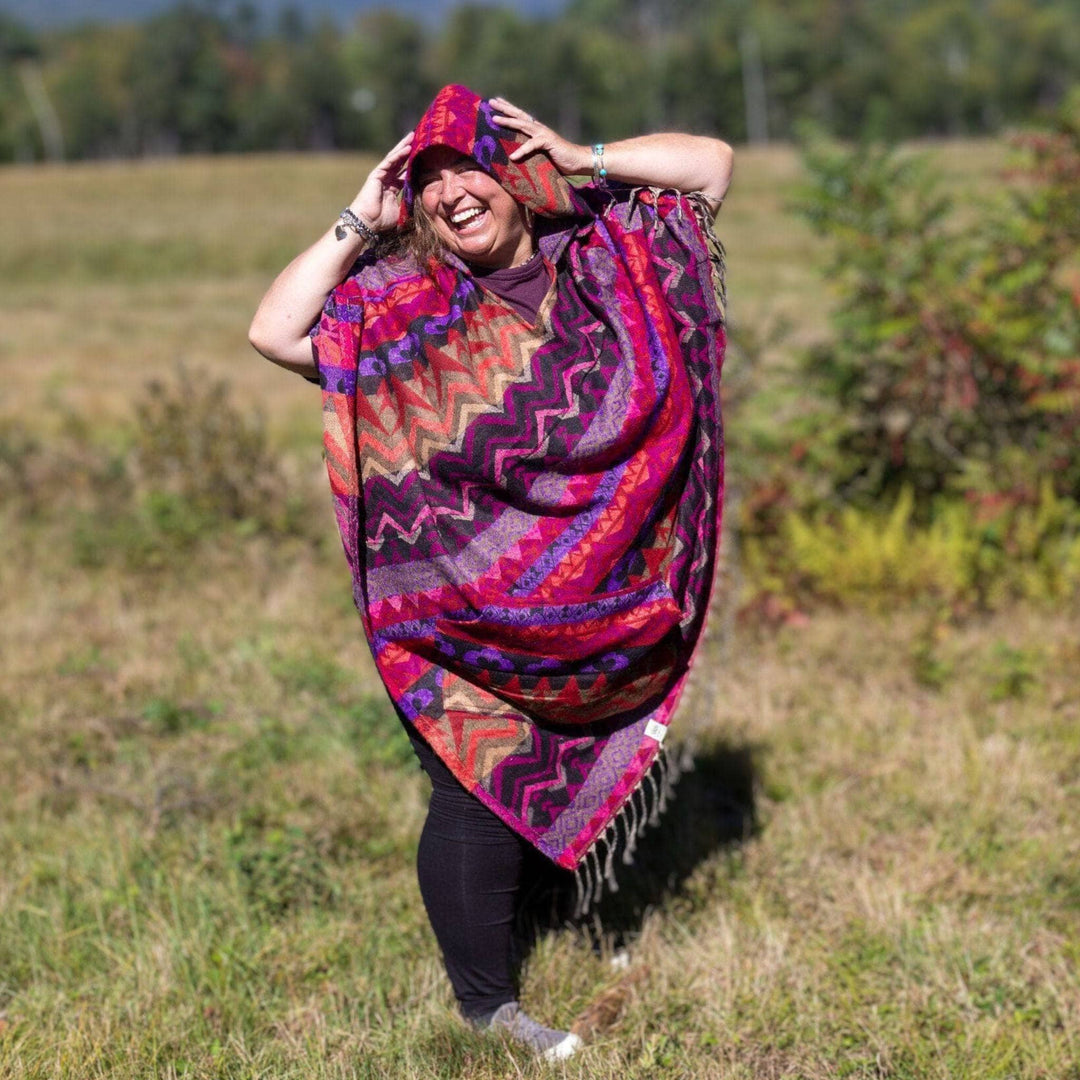 Nanda Hooded Poncho - Darn Good Yarn