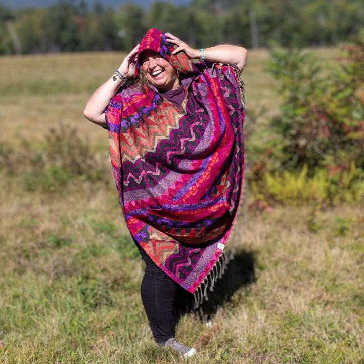 Nanda Hooded Poncho - Darn Good Yarn