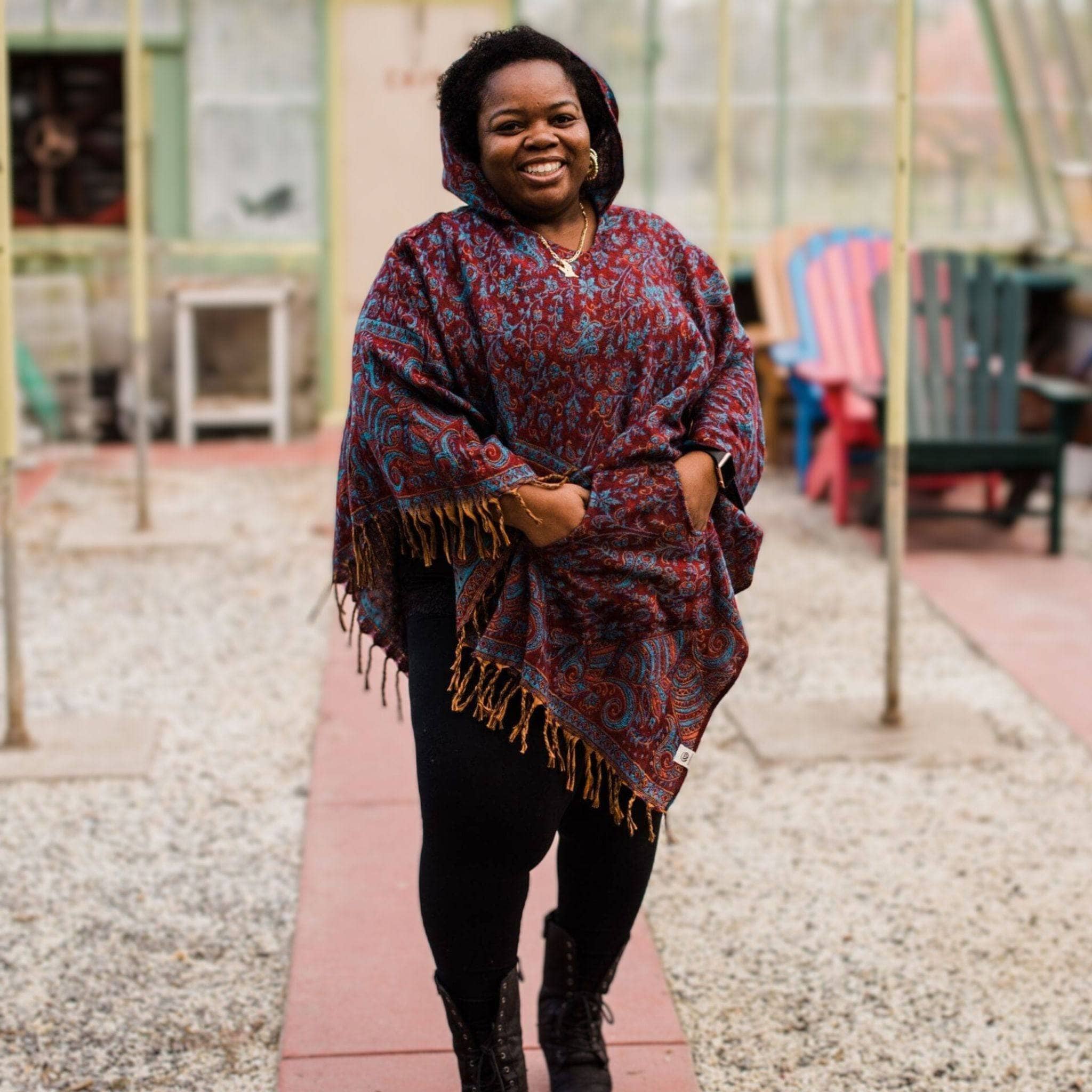 Nanda Hooded Poncho I Darn Good Yarn