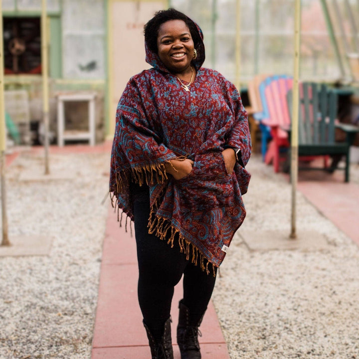 Nanda Hooded Poncho - Darn Good Yarn