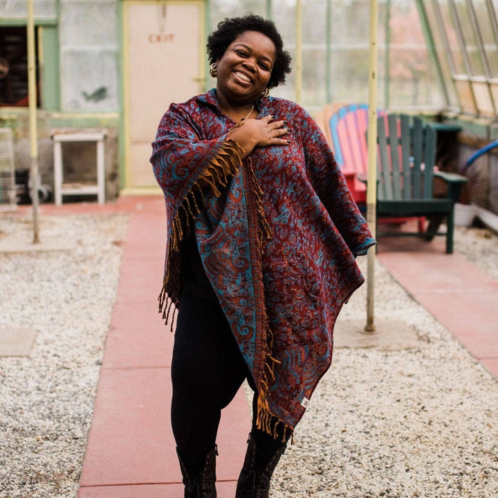 Nanda Hooded Poncho - Darn Good Yarn