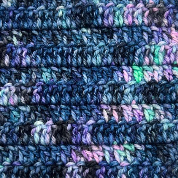Northern Lights Superwash 4-Ply Sock Yarn Crochet Swatch: Double Crochet