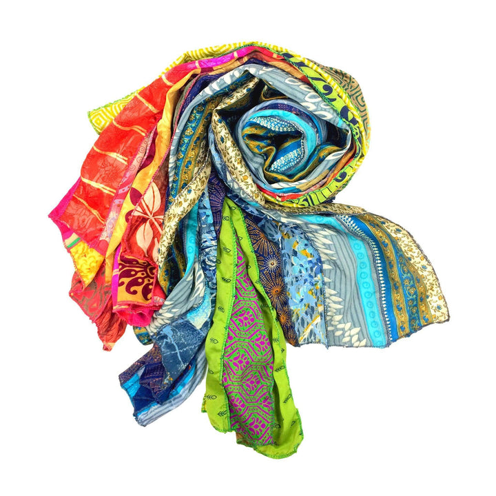 Reclaimed sari material scarves