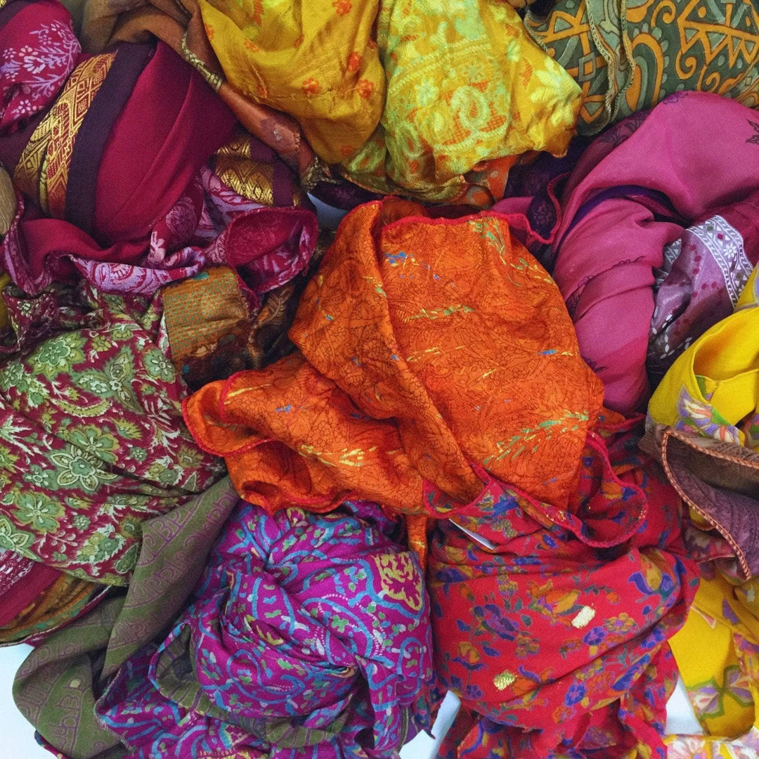 Recycled Sari Hooded Poncho