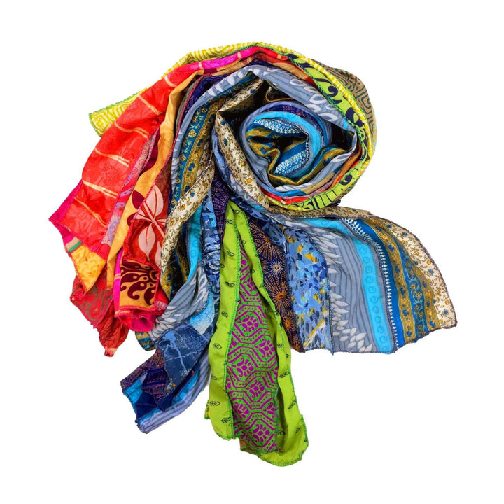 multicolored 3 pack of sari material scarves